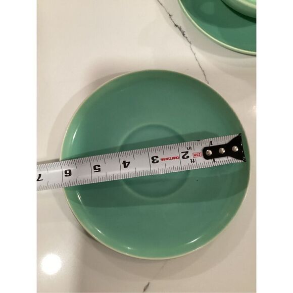 4 Fitz and Floyd Total Colour Coquille Turquoise Soup Bowl Under Plate - Picture 10 of 11